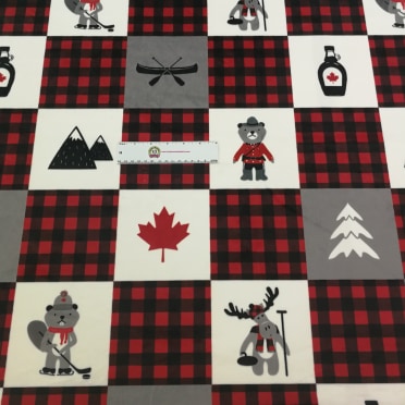 Canadian Patchwork Funky Monkey Exclusive - Shannon Fabrics Minky