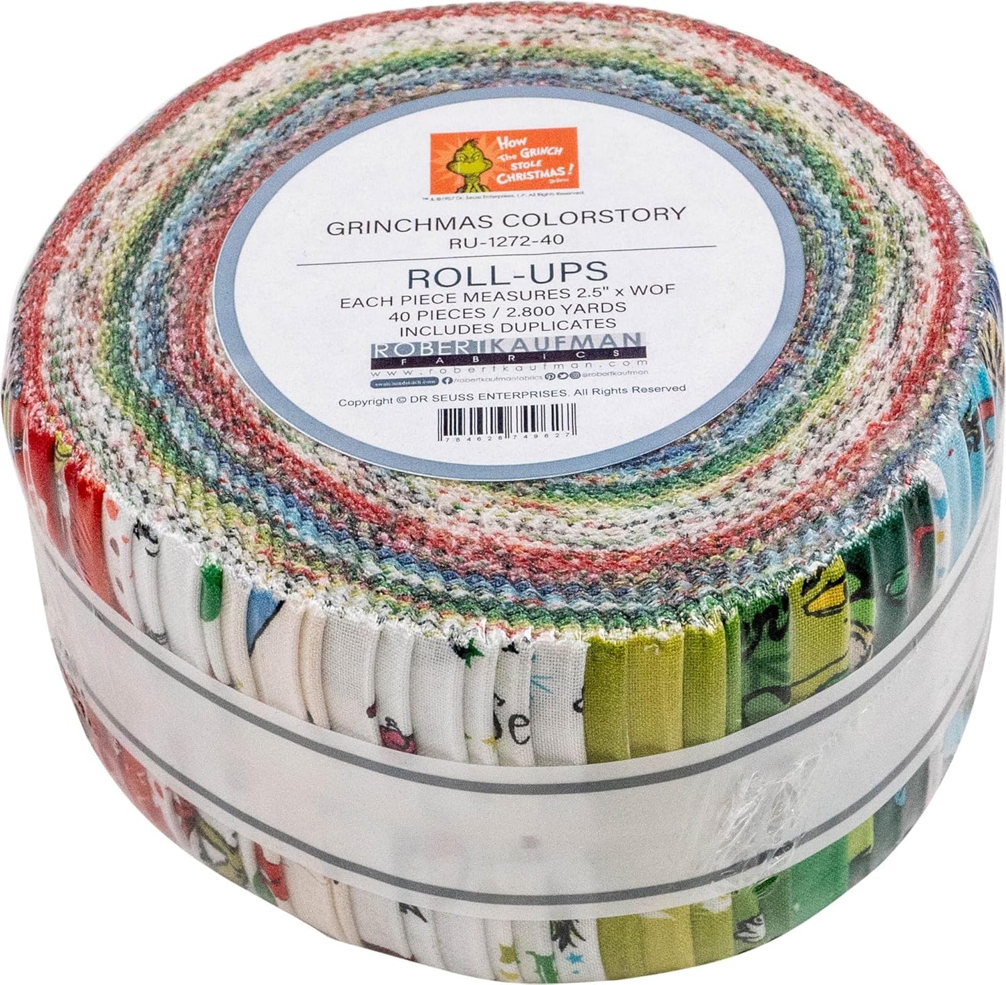 Jelly Roll - 40 piece Grinch - Robert Kaufman Cotton (RU-1272-40)
