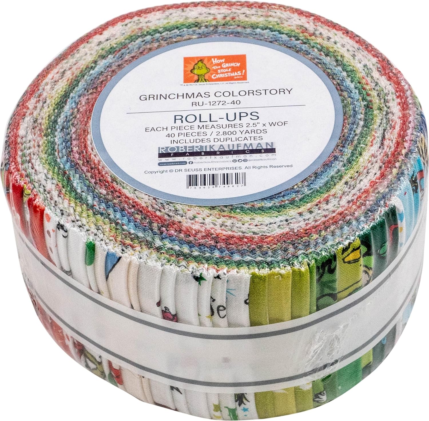 Jelly Roll - 40 piece Grinch - Robert Kaufman Cotton (RU-1272-40)