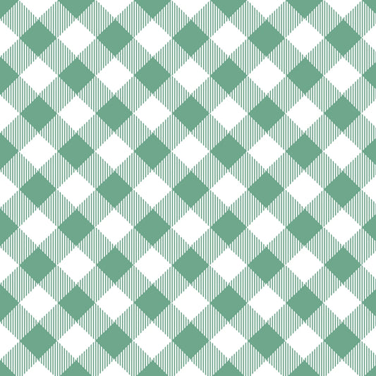 Green/White Bias Buffalo Check - Henry Glass Cotton