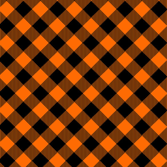 Orange/Black Bias Buffalo Check - Henry Glass Cotton