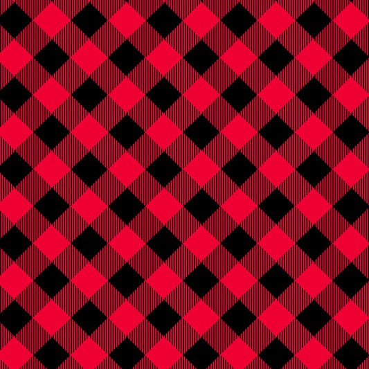 Red/Black Bias Buffalo Check - Henry Glass Cotton