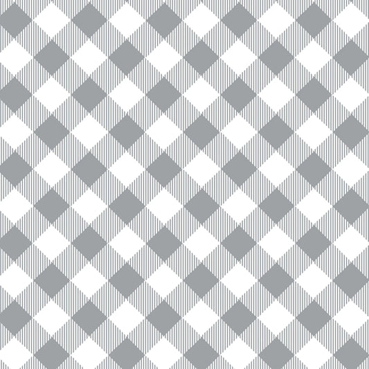 Gray/White Bias Buffalo Check - Henry Glass Cotton