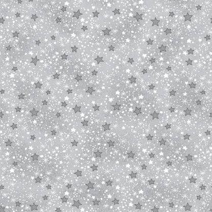 Grey & White Mini Sparkle Stars - AE Nathan Flannel (9831AE-99)