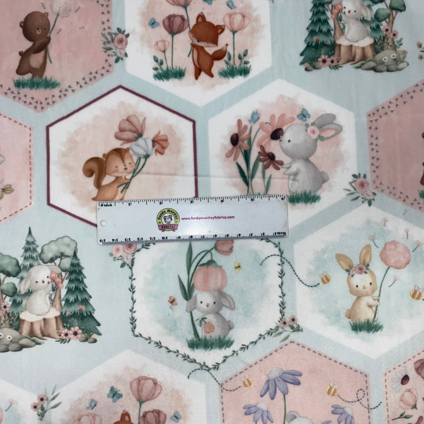 Bunny Blossom Digital - Shannon Fabrics Cuddle Minky