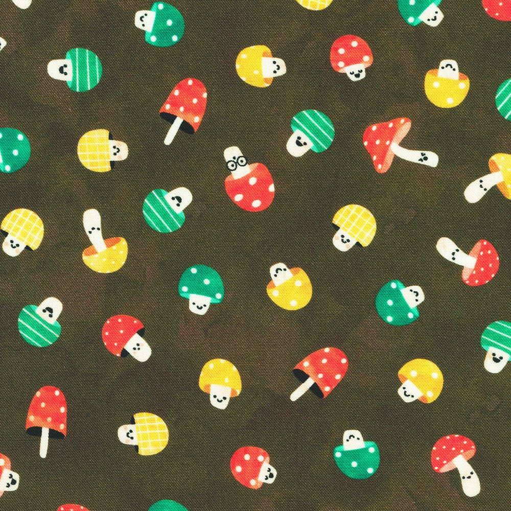Mushroom Campground Critters - Robert Kaufman Cotton (22787-323)