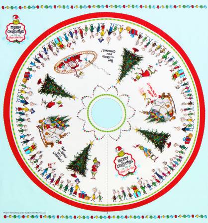 Tree Skirt Panel Grinch Dr. Seuss 45" x 44" - Robert Kaufman Cotton (ADE-20277-223)
