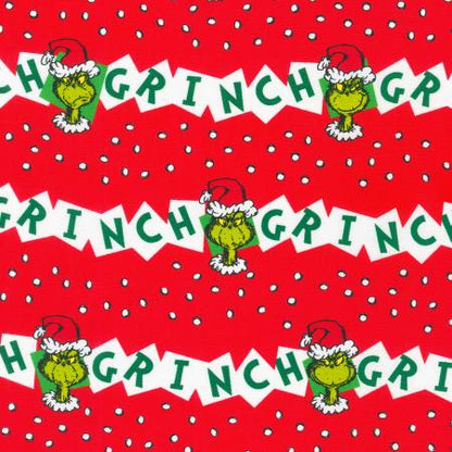 Red Grinch Stripe - Robert Kaufman Cotton