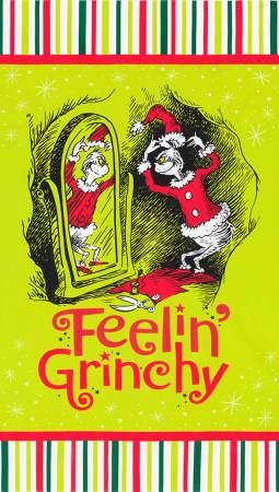 CLEARANCE Feelin' Grinchy Panel - Robert Kaufman Cotton