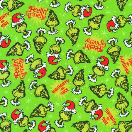 Feelin' Grinchy Green - Robert Kaufman Cotton