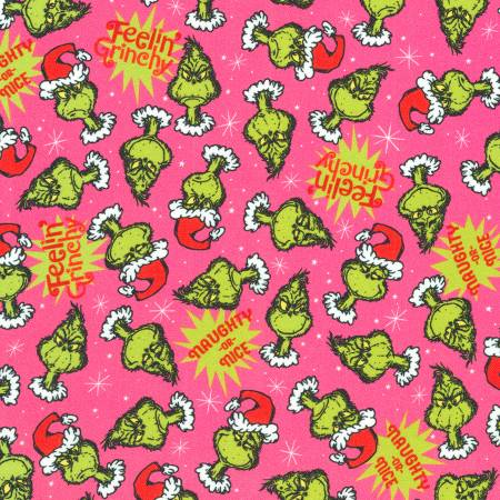 Feelin' Grinchy Candy Pink - Robert Kaufman Cotton