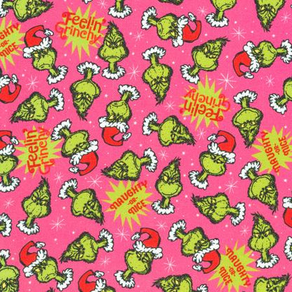 Feelin' Grinchy Candy Pink - Robert Kaufman Cotton