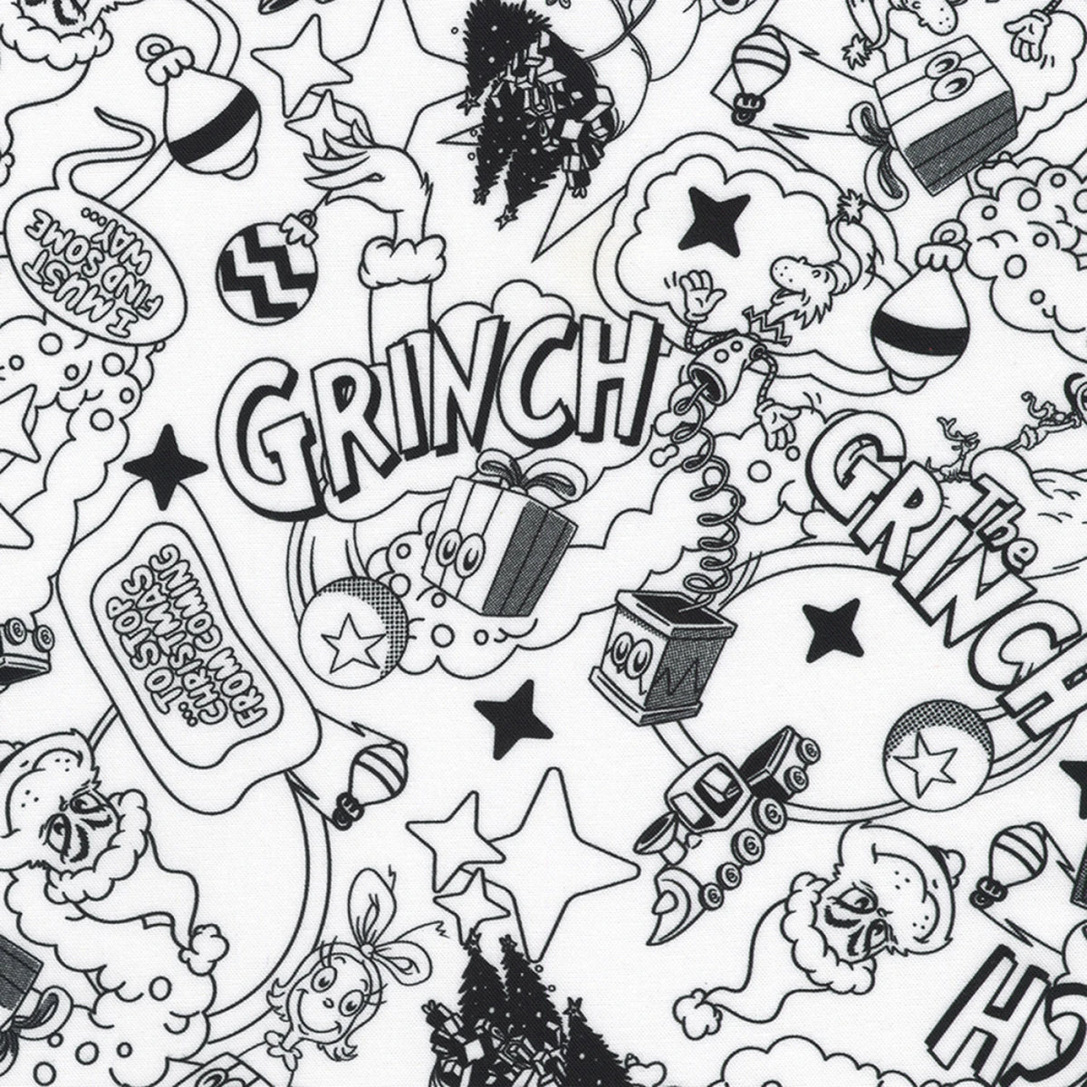 Tonal Grinch White - Robert Kaufman Cotton