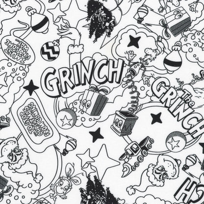 Tonal Grinch White - Robert Kaufman Cotton