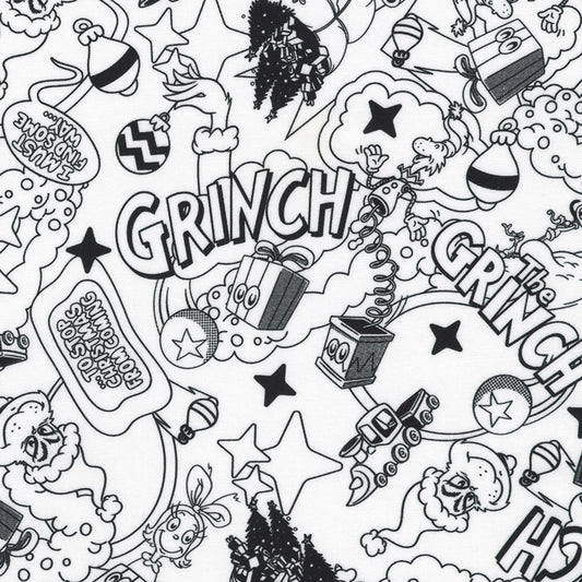 Tonal Grinch White - Robert Kaufman Cotton