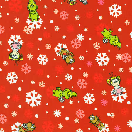Red Baby Grinch, Max, Cindy Lou - Little Grinch - Robert Kaufman Cotton