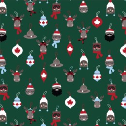 CLEARANCE Hunter Critter Ornaments Purely Canadian Eh - Robert Kaufman Cotton