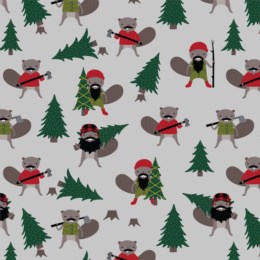 CLEARANCE Tree Cutting Titanium Purely Canadian Eh - Robert Kaufman Flannel
