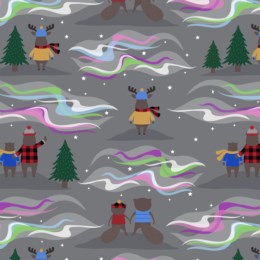 CLEARANCE Northern Lights Grizzly Purely Canadian Eh - Robert Kaufman Cotton