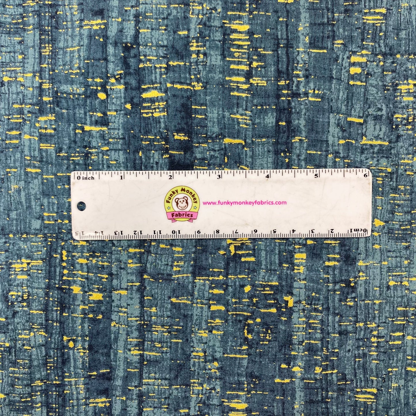 Teal Metallic Cork Like Appearance - Windham Fabrics Cotton