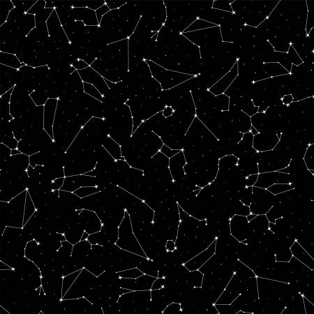 Black Constellation Glow in the Dark  - Blank Cotton