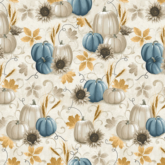 Multi Motif Pumpkins Allover - Blank Cotton (BQ4071-42)