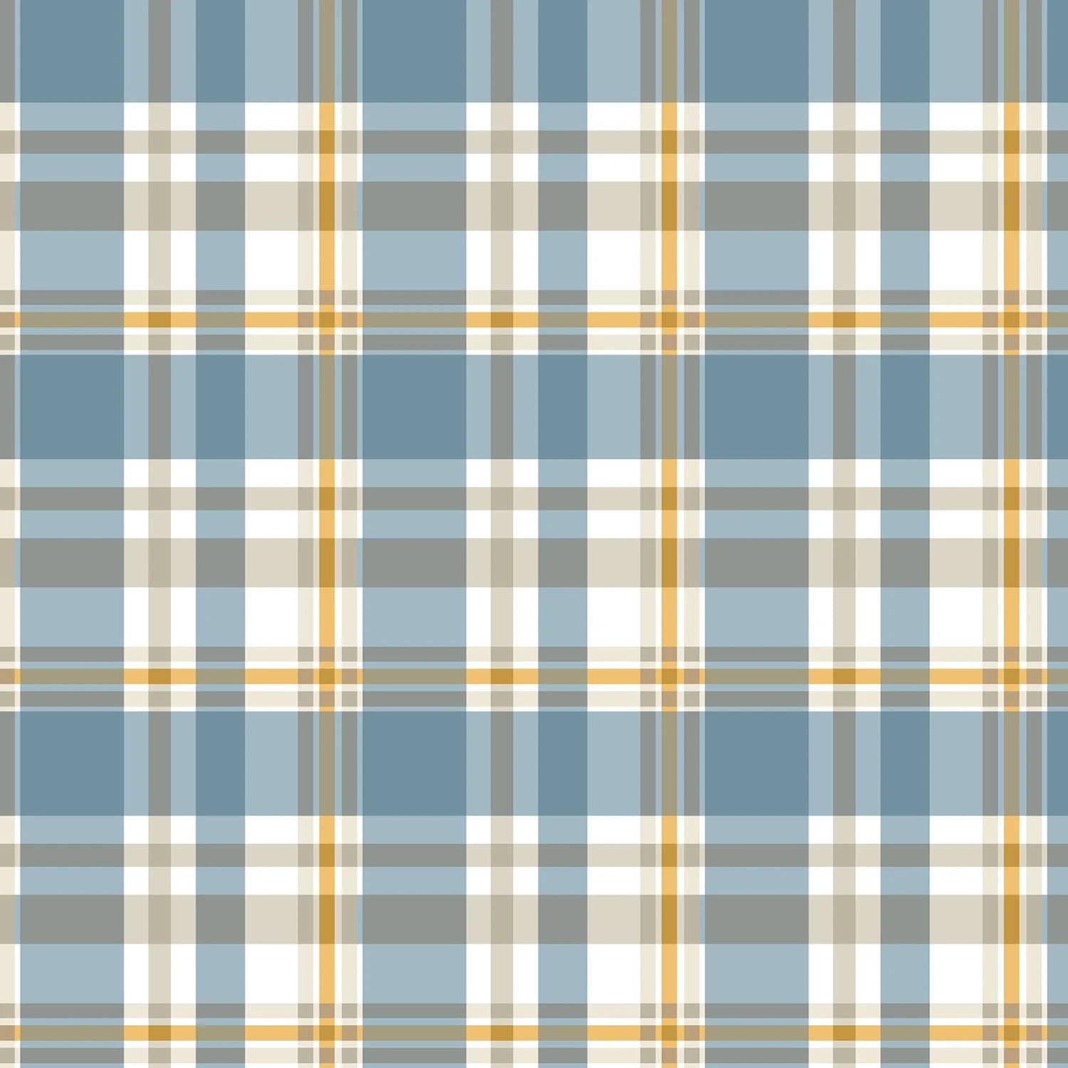 Blue Plaid - Blank Cotton