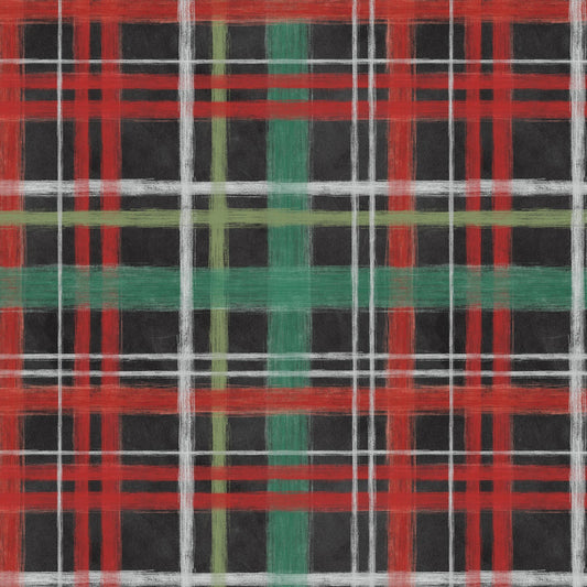 Christmas Plaid on Charcoal - Blank Cotton (BQ4124-95)