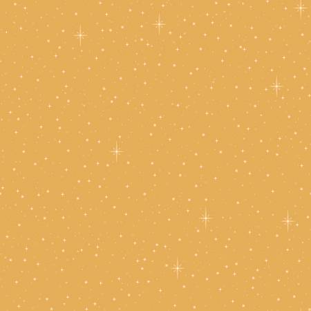 Gold Christmas Wishes Starry Sky - Riley Blake Cotton