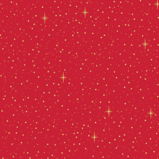 Red Christmas Wishes Starry Sky - Riley Blake Cotton