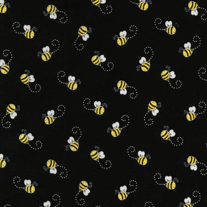 Bees on Black - Timeless Treasures Cotton (C5496-BLACK) 