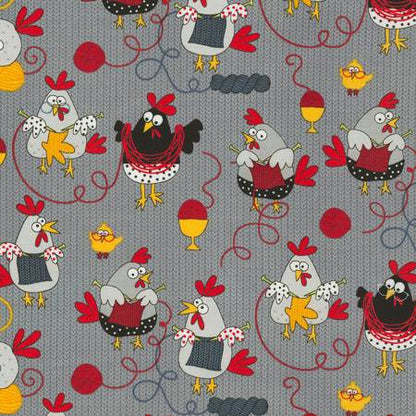 Knitting Chickens - Timeless Treasures Cotton (C5605)