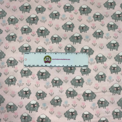 Pink Sheep & Flowers - AE Nathan Flannel