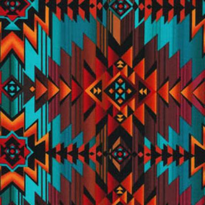 Turquoise Aztec - Timeless Treasures Cotton