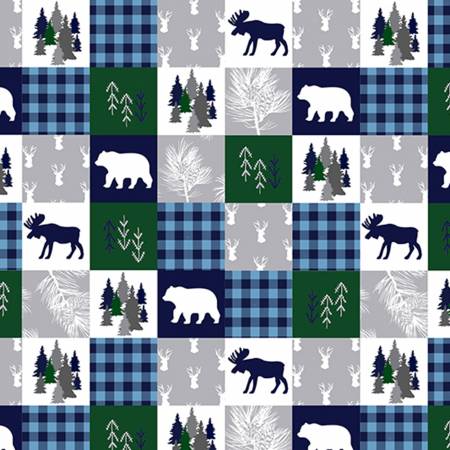 Navy Cabin Quilt - Shannon Fabrics Minky (CABINQUILTNAVY)