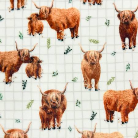 Penny Highland Grid Double Sided Cloud Cuddle - Shannon Fabrics Cuddle Minky