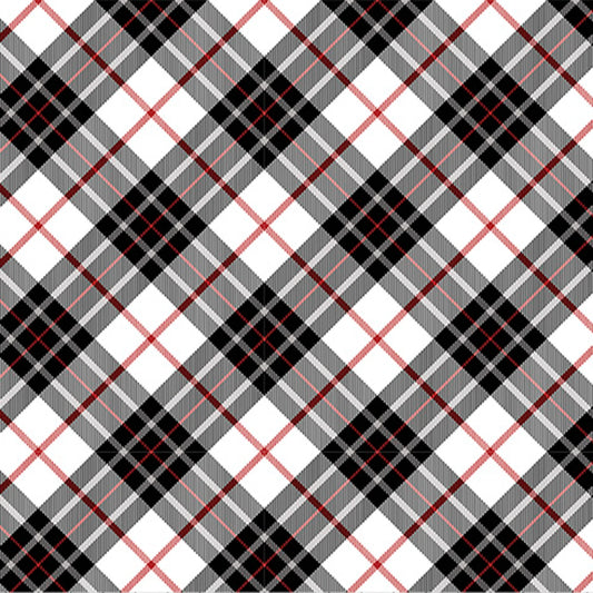 Black Just Plaid Cloud Cuddle - Shannon Fabrics Cuddle Minky (CCJUSTPLAIDBLACK)