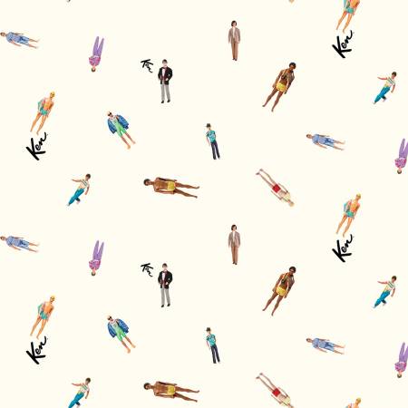 CLEARANCE Barbie World Ken Dolls Cream - Riley Blake Cotton