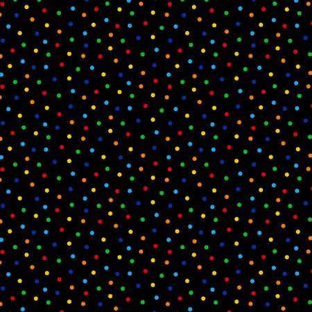 CLEARANCE Black Multi Polka Dots - Timeless Treasures Cotton