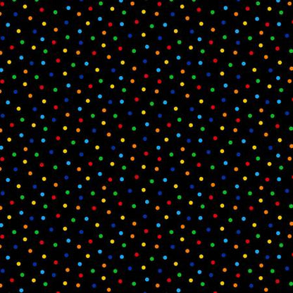 CLEARANCE Black Multi Polka Dots - Timeless Treasures Cotton