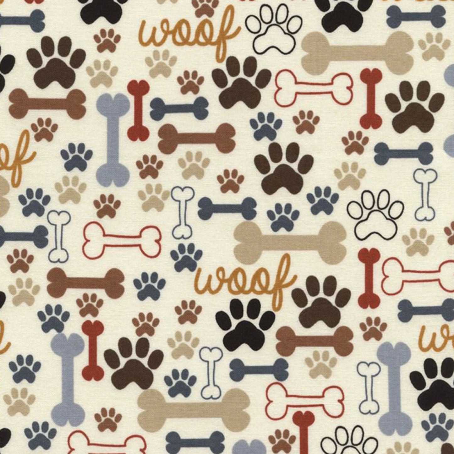 Cream Bones & Paws - Timeless Treasures Cotton