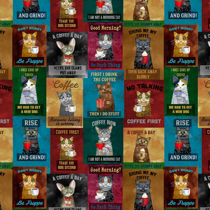 Caffeine Cats - Timeless Treasures Cotton