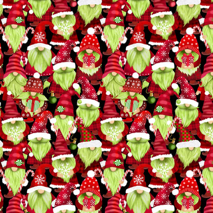 Green Gnomes Holiday Favorites - Timeless Treasures Cotton