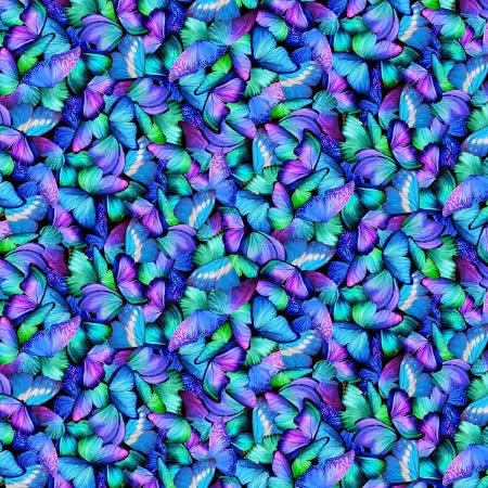 Black Packed Butterflies - Timeless Treasures Cotton