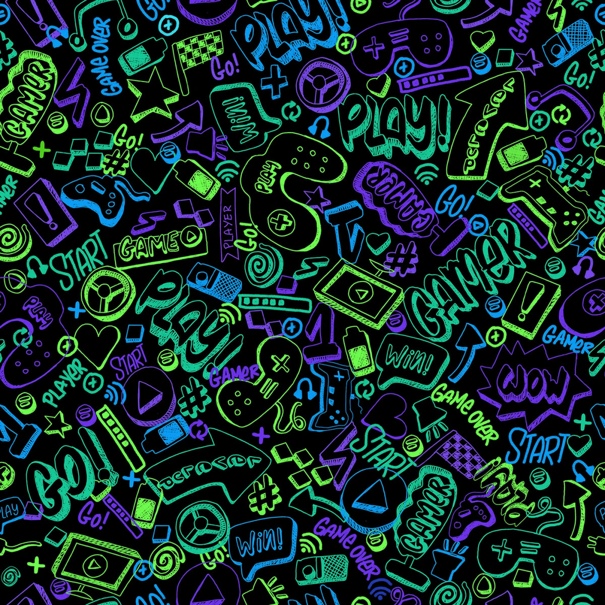 Black Gaming - Timeless Treasures Cotton
