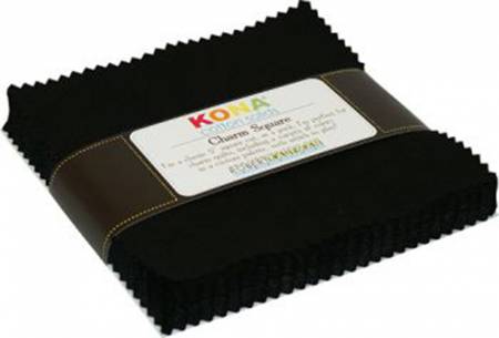 5" Squares - Kona Black - 42 Pieces - Robert Kaufman Cotton (CHS-124-42)