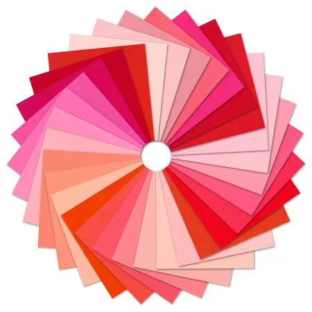 Charm Pack - 42 piece Ruby Kona Solids - Robert Kaufman Cotton