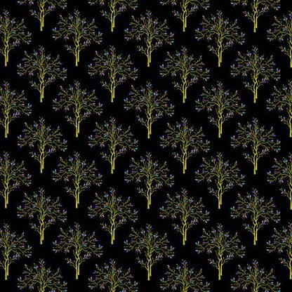 Black Metallic Trees - Timeless Treasures Cotton