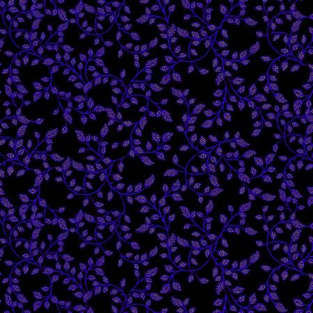 Black Mini Dotted Leaves Metallic - Timeless Treasures Cotton