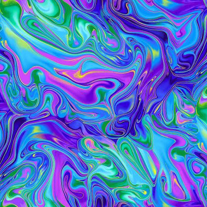 CLEARANCE Multi Swirly Pattern Metallic - Timeless Treasures Cotton